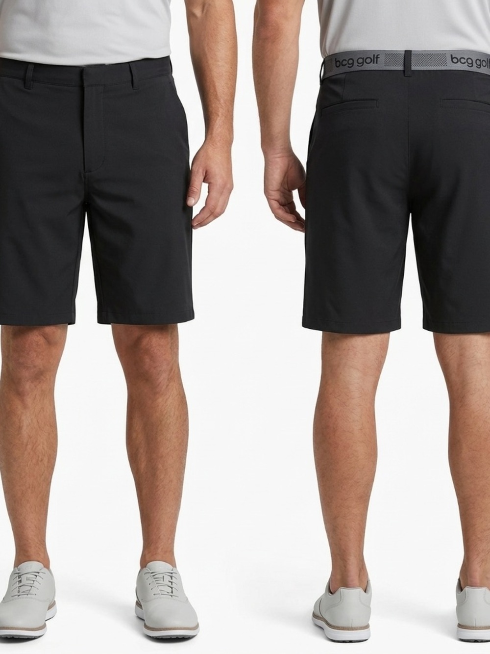 BCG Golf Men's Black Flat Front Performance Shorts - Size 38